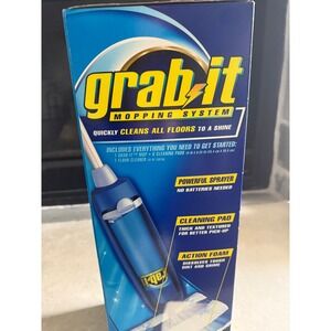 Sealed Grab It Mopping System Kit NEW  Powerful Sprayer 6  Pads Floor Cleaner